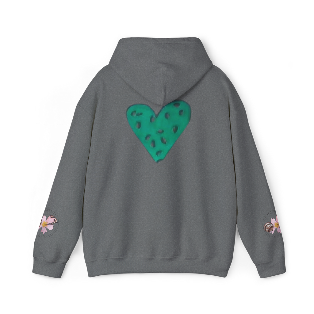 Green heart with leopard print