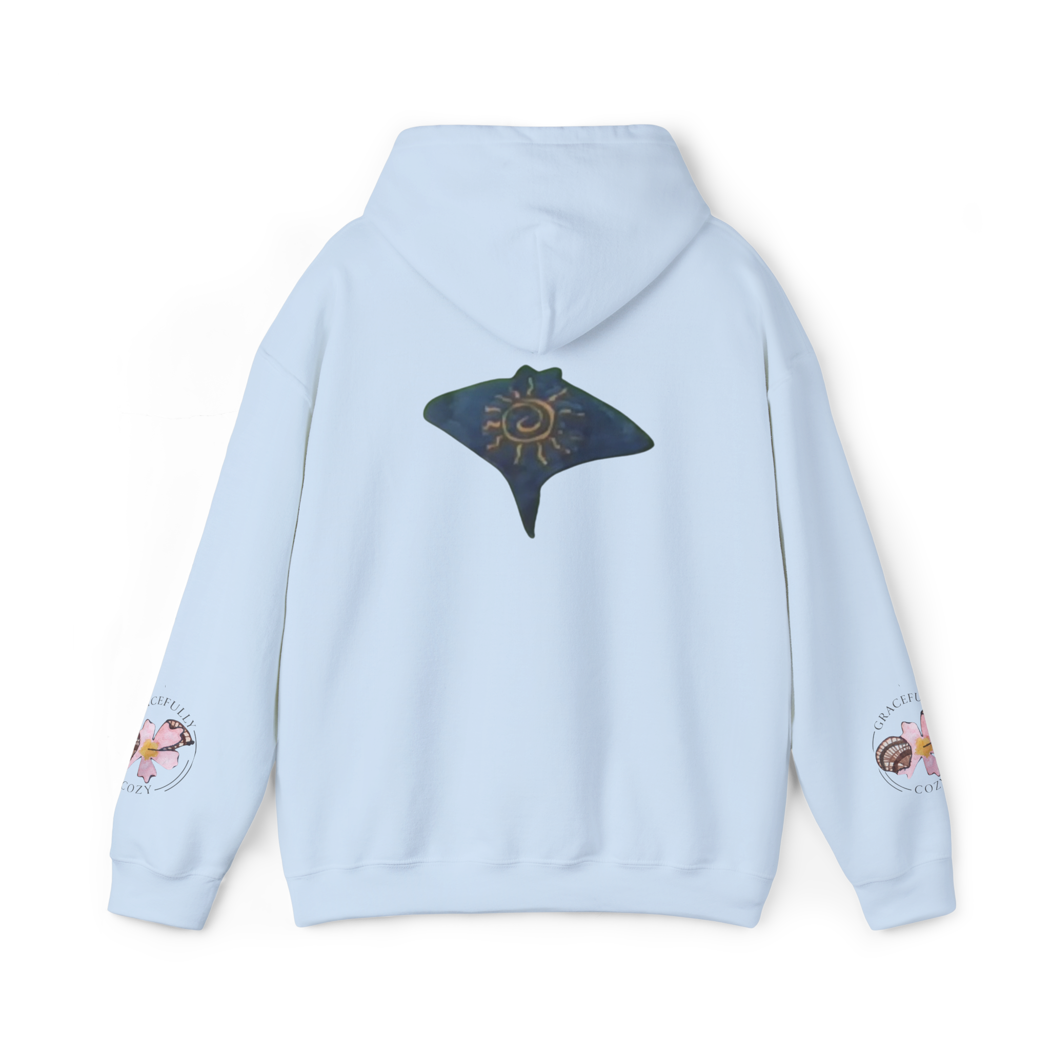 navy blue stingray with sun