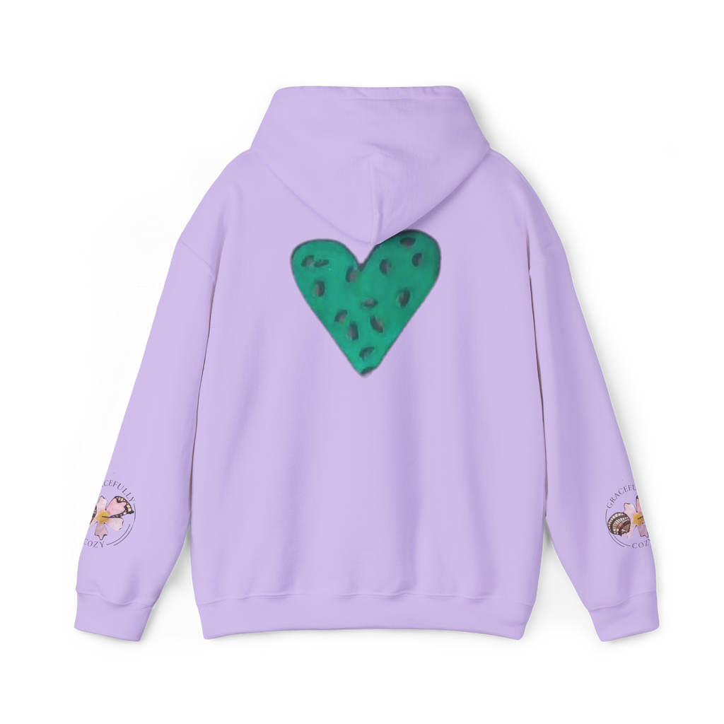Green heart with leopard print