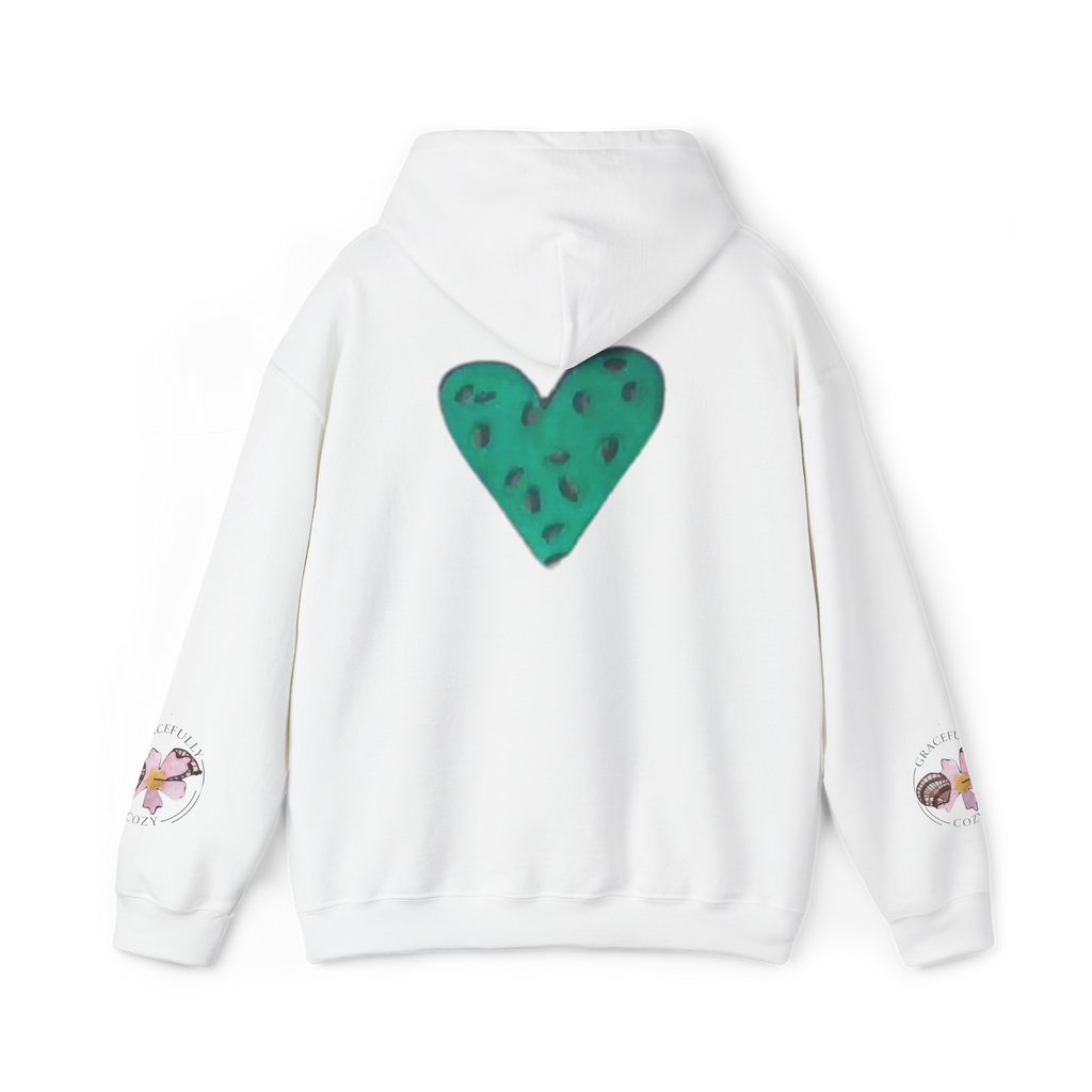Green heart with leopard print