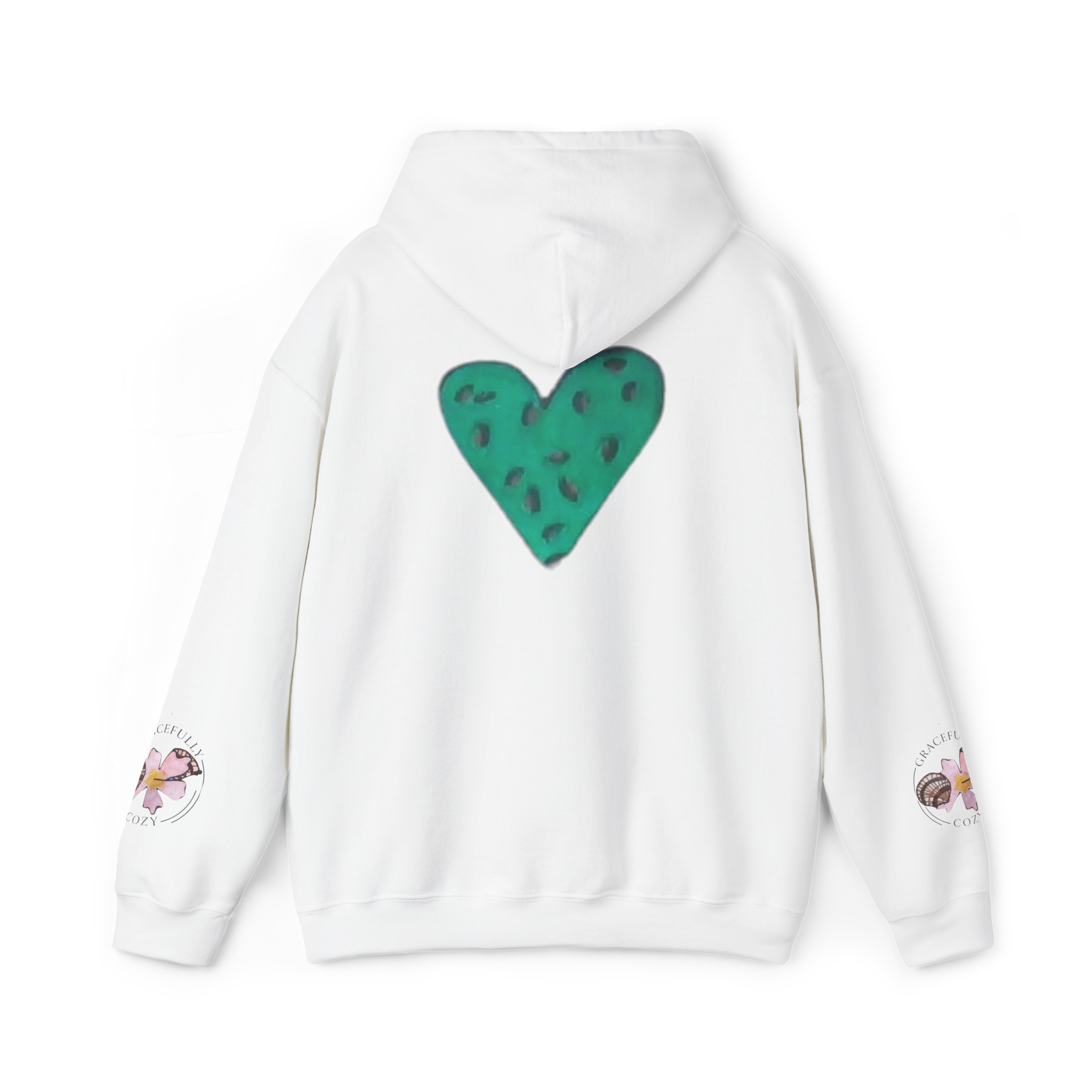 Green heart with leopard print